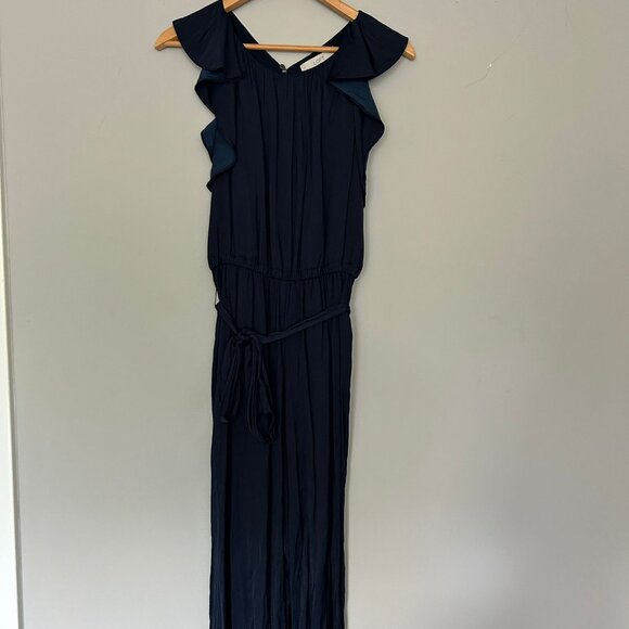 Ann Taylor LOFT Flutter Racerback Jumpsuit – Navy Blue – Size 2 - Picture 9 of 10
